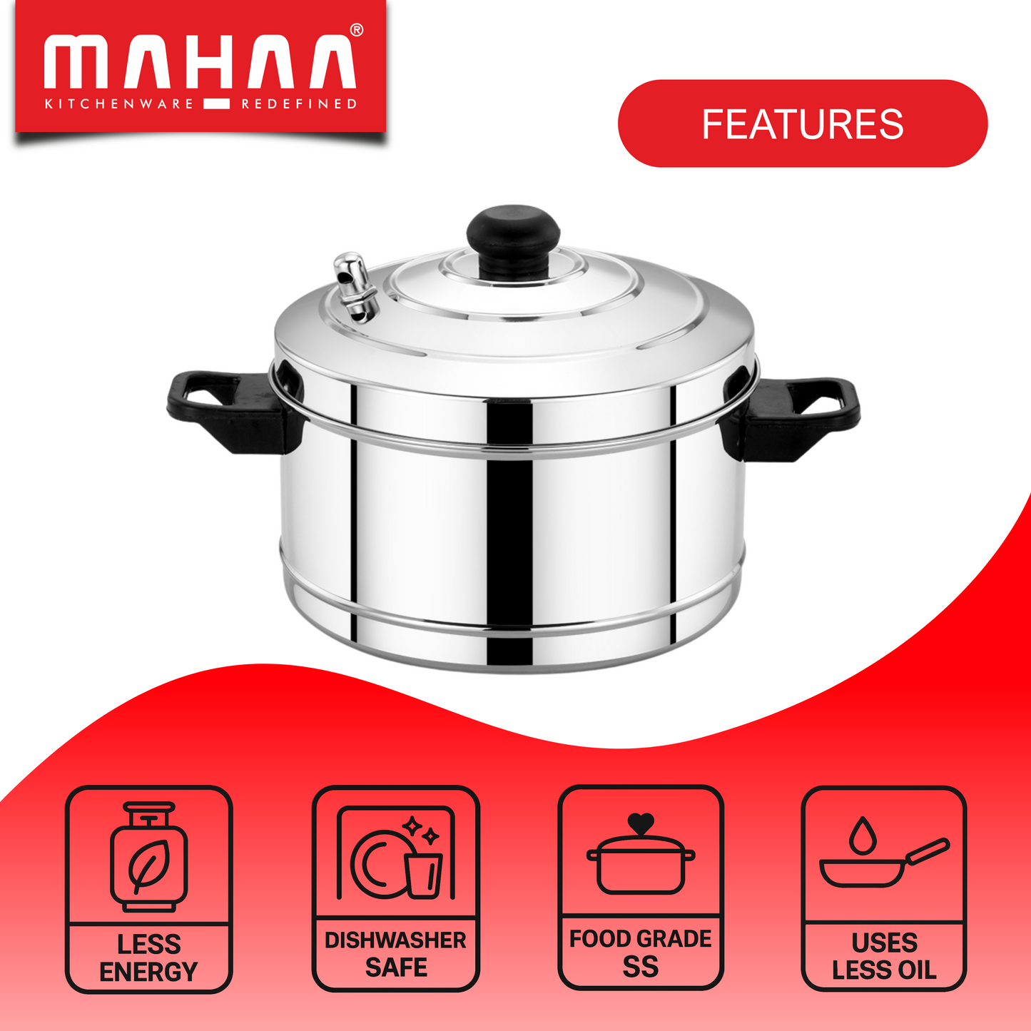 Idly Cooker - Induction and Gas compatible