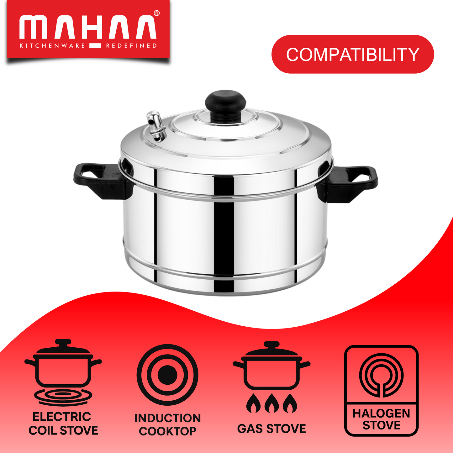 Idly Cooker - Induction and Gas compatible