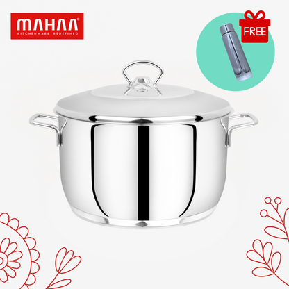 Avanti Cooking Pot / Biryani Pot - 304 Grade - Triply Bottom with Lid - Induction and Gas compatible (30% Off)